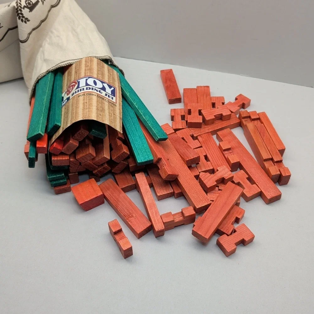 Roy Toy‎ Log Cabin Playset 70 Pieces Made In USA Valley Forge
